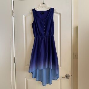 Blue ombré high low dress